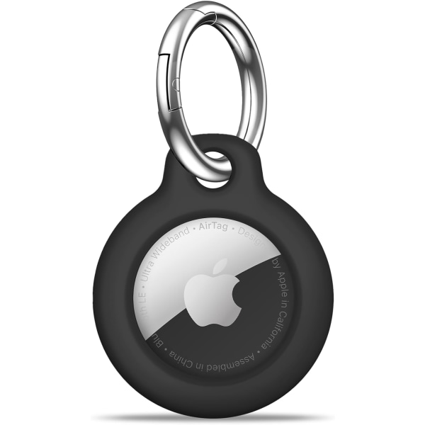Airtag-pidike Air Tag -kotelo avaimenperällä, naarmuuntumaton Airtags-avainperä Apple Air Tagseille, Airtag-lisävarusteet GPS-esineiden paikannuslaitteelle, musta… Black