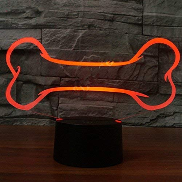Kreativ 3D hundben nattlampa USB-driven touch switch LE