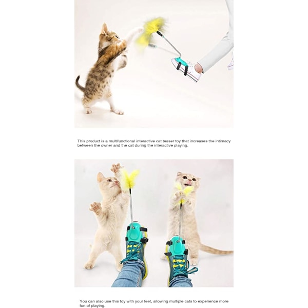 Rolig katt leksak katt leksaker interaktiva leksaker (fjäder katt leksak)yel