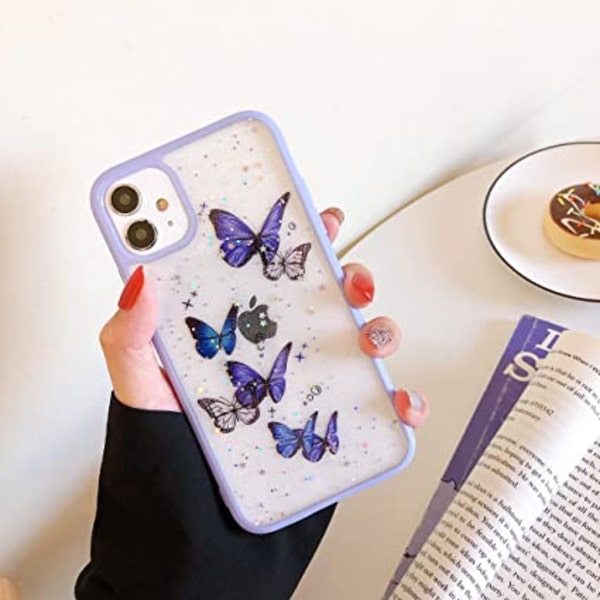 Kompatibel med iPhone 12-fodral, iPhone 12 Pro-fodral, Butterf