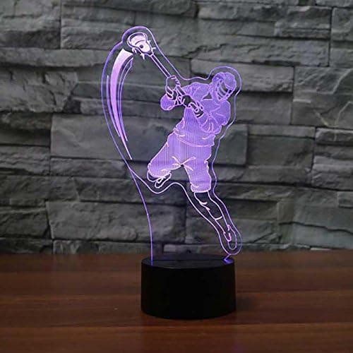 3D Lacrosse Spiller Natlampe Touch Switch 7 Farveskift L