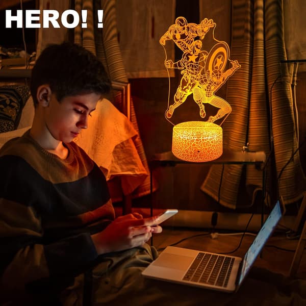 Gutt Gaver Nattlys for Barnerom LED Dekor 3D Illusjon La