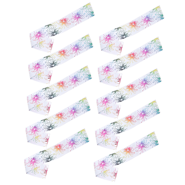 Ilotulituskuvioinen nauha Digitaalinen painatus DIY Vaatteiden lisävarusteet Päähine 10 jaardia 38mm(Valkoinen S7 )