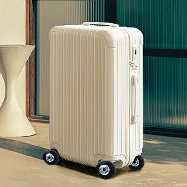 2 stk bagasjehjul Fleksibel roterende ultrastille, sterk gummimetall kofferthjul med skruer for erstatning 1.97x0.71in