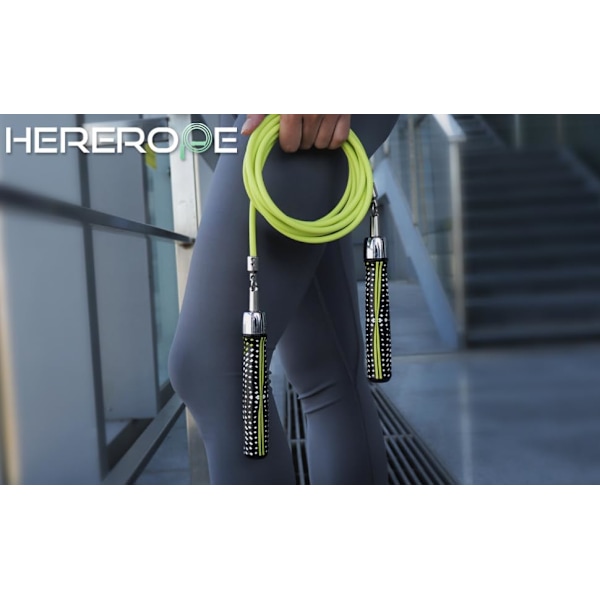 HEREROPE 1/4LB Viktad Hopprep för Hastighet, Cardio, Boxning & Träning, Hopprep med Kullager, Bekvämt & Ergonomiskt Grepp, Trasselfri Kabel M