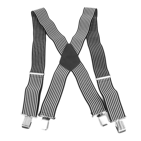 Herre Bukseseler 2in Bred Vertikal Stripe Stil X Rygg Tykk Stretchable Herre Dress Bukseseler for Bryllup Skole Ferie