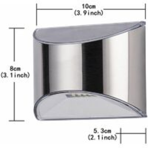 Solcellslampor i rostfritt stål för utomhusbruk med vattentät LED-lampa Golvstativ Trådlös utomhusbelysning Vit 10x8x5,3cm 2st Silver