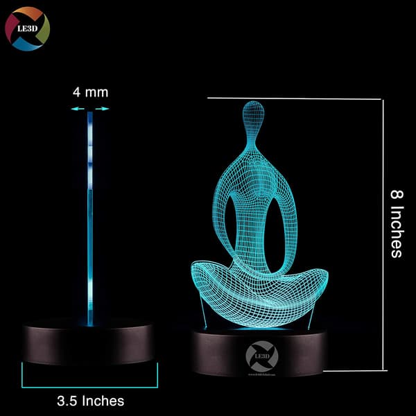 3D Optisk Illusjon Nattlys - 7 LED Fargeskiftende Lampe