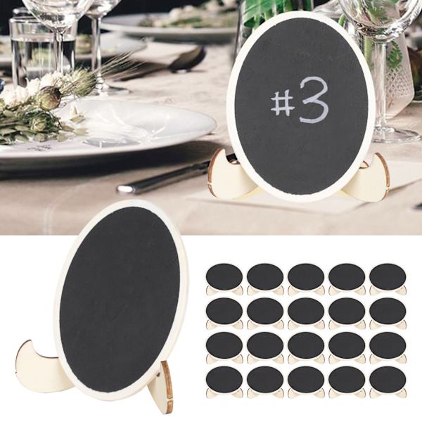 2 Set Trä Mini Krita Tavlor Plats Kort Bröllop Dekoration Hantverk Display Griffeltavla
