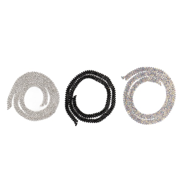 3 meter 5 rader Rhinestone Trim Glitrende Glitrende Vakre 3 Farger Rhinestone Kjeder Applikasjon for Bryllupsklær