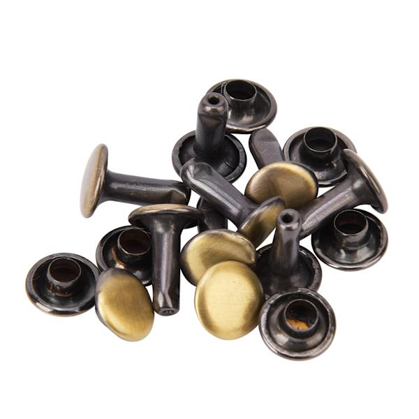 2 st handväskor handrem i splitläder DIY handgjorda handväskor delar med 8 set bronsnitar (beige)