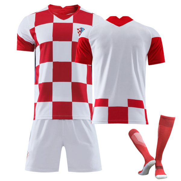 20/21 Croatia Home Grid Jersey Set Barn Vuxna Fotboll，18