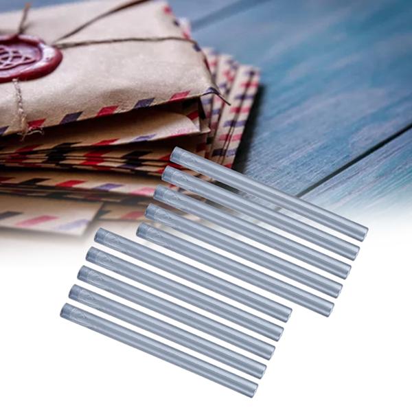 10 kpl tiivistysvahapuikkoa, monivärisiä pieniä pyöreitä leimasintyökaluja DIY-kutsukortteihin ja kirjekuoriin Gray Blue