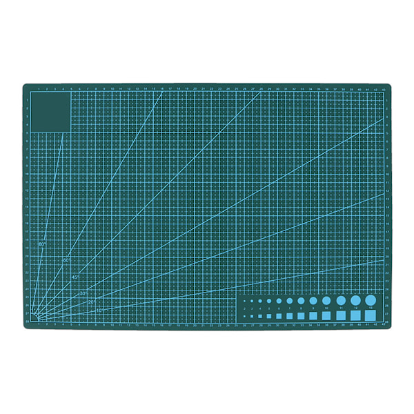 A3 Double Side PVC Cutting Mat Board Self Healing Grid Lines Craft Tool Stationary(Green）