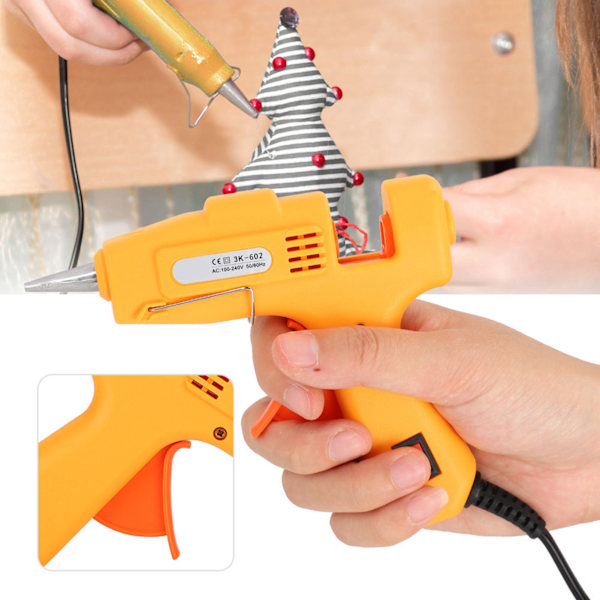 20W Professionell Mini Elektrisk Värme Smältlim Verktyg DIY Värmeverktyg Gul 100‑240VUS Plugg