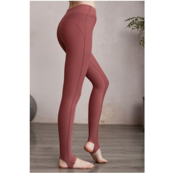 Smörigt mjukt varmt sammetsstretch sömlös yogabyxa (M)