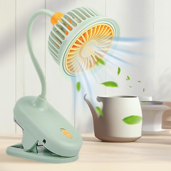 Bärbar Liten Clip-on Fläkt 360° Rotation Kylfläkt Skrivbordsfläkt Mini Bordsfläkt USB-laddning Fläkt Clip & Skrivbordsfläkt för Kontor Sovrum