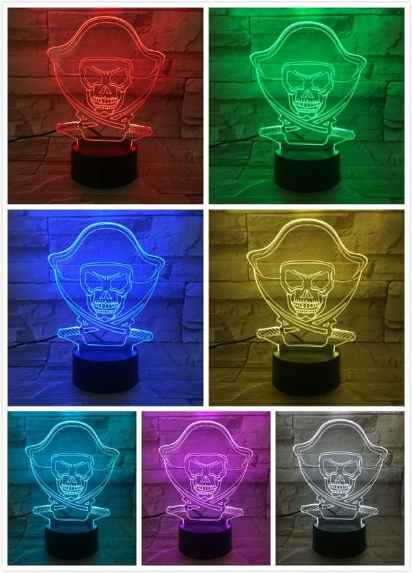 One Piece Luffy 3D Illusjons Nattlampe Smart Touch, RG