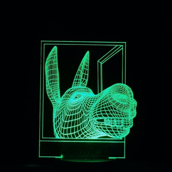 Optisk illusjon 3D esel nattlampe 16 farger endring US
