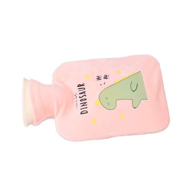 500ml Kuum vesipullo Dinosaurus Piirretty Paksuuntunut Vuotamaton Lämmin Kuum vesipussi Lihasarkuuden HoitoonPinkki