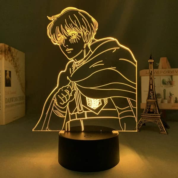 Attack on Titan Armin Arlert lampe Anime Lys 3D LED Natlampe L