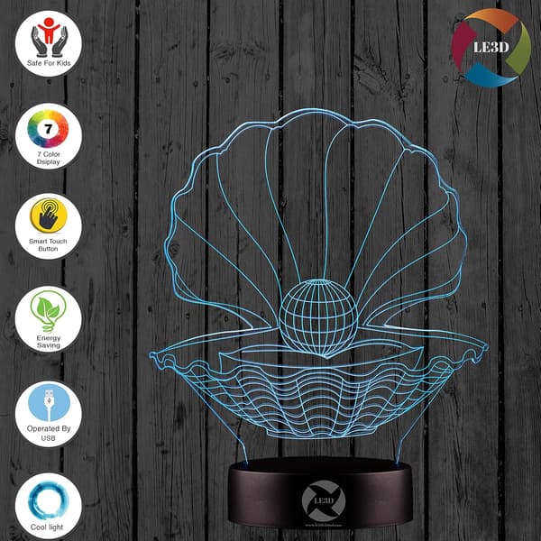 3D Optisk Illusions Natlampe - 7 LED Farveskiftende Lampe