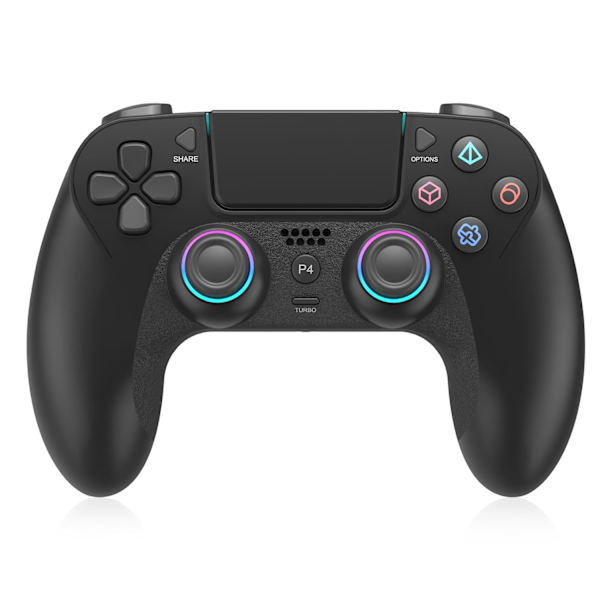 Trådlös handkontroll för PS-4, spelkontroll kompatibel med PS-4/Pro/Slim/PC, spelkontroll joystick med dubbla vibrationer/6-axlig gyrosensor/touchpanel/RG