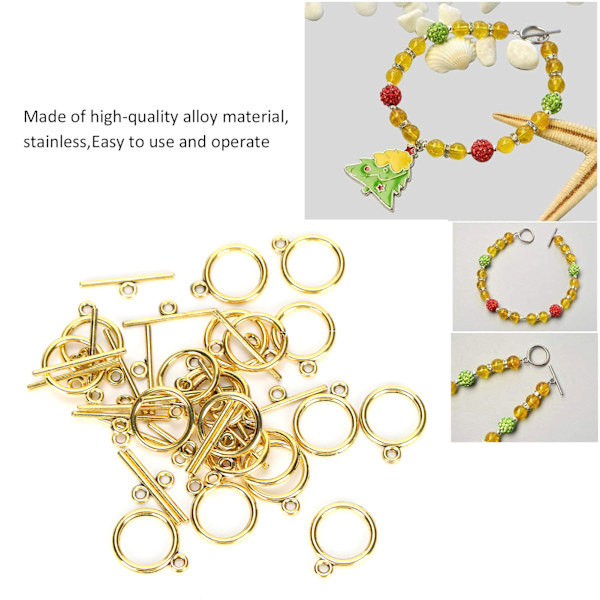 100 set med omkopplingslås i legering, 2 mm OT-spänne, gör-det-själv-smyckestillbehör för halsband och armband Golden