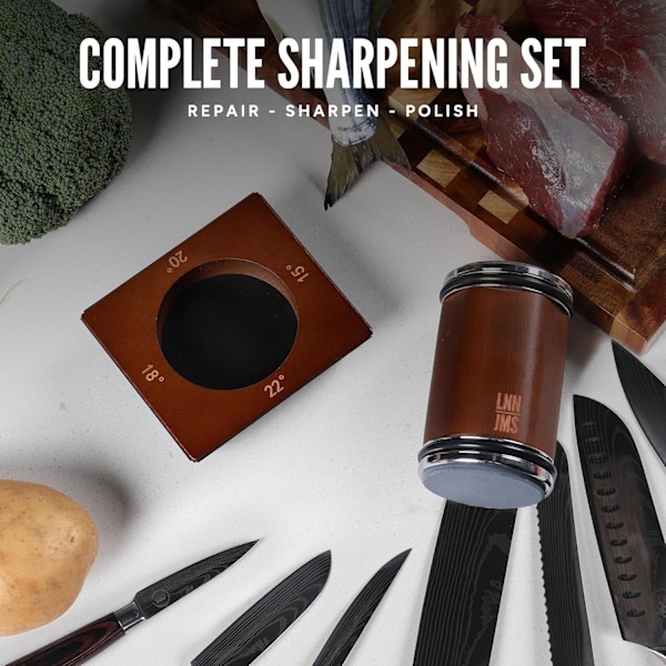 Knlfe Sliper Kit og Sort Støvpose for Oppbevaring, Presis Sliping, Magnetisk Base med 15°, 18°, 20°, 22° Vinkler, Høykvalitets Magneter