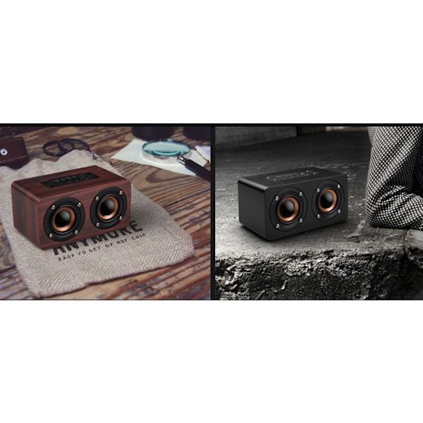 10W Bluetooth-højttaler med superbas, højlydt træhjemmeaudio