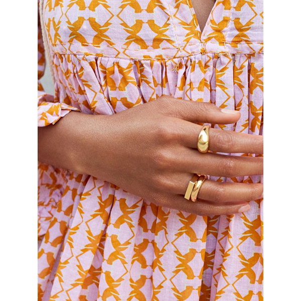 Guld Chunky Dome Ringar 18k Guldpläterade Tjocka Guld Ringar