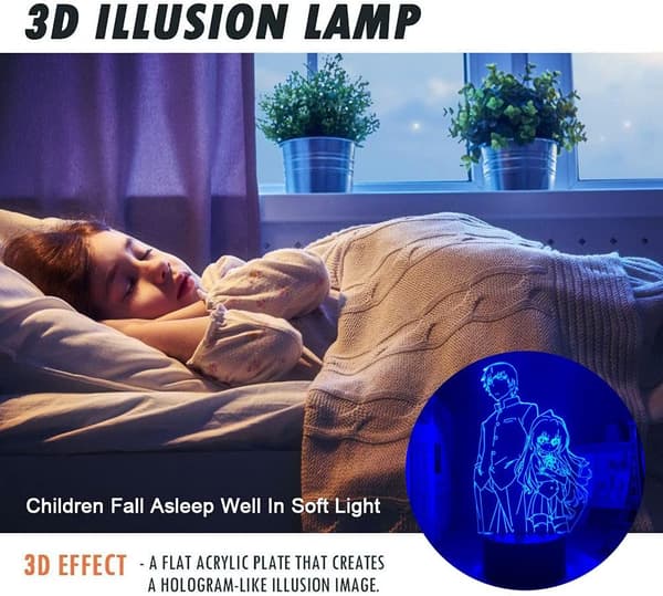 Toradora 3D Optisk Illusion LED Natlampe Anime Figur Xm