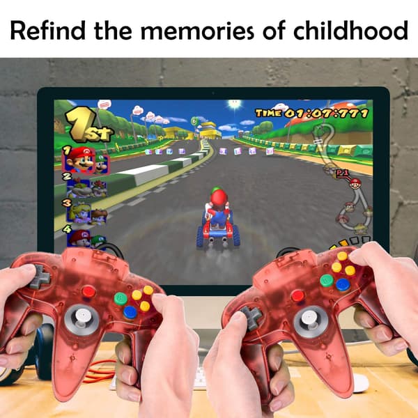 Klassisk USB-kontroller för N64-spel, USB Retro N64 Gamepa Red