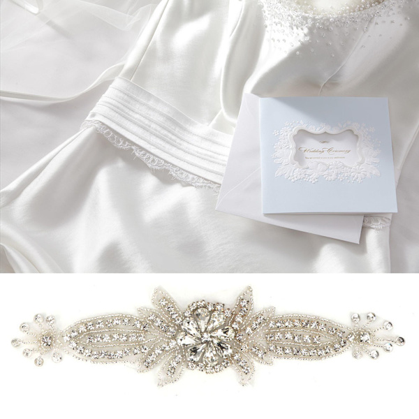 DIY Klær Krystall Perle Glass Appliques Bryllup Belte Dekorasjon Sy Tilbehør #1