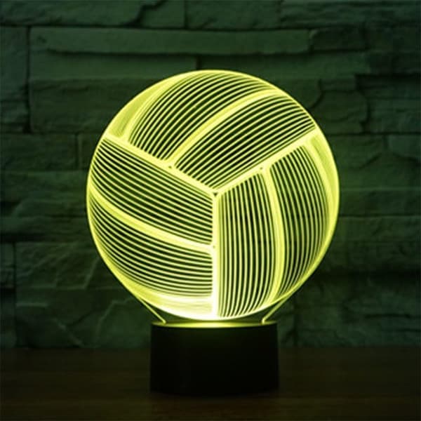 3D Optisk Illusion Volleyball Farverig Lyseffekt Touch