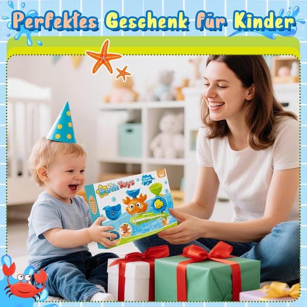 Sødt krabbe badelegetøj - Sikkert badelegetøj egnet til drenge og piger, fødselsdagsgaver til børn i alderen 1-3 år