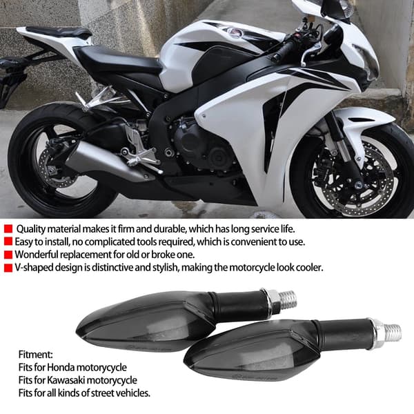Par V-formede Blinklys Blinklys Indikatorlampe Passer til Honda Motorcykel