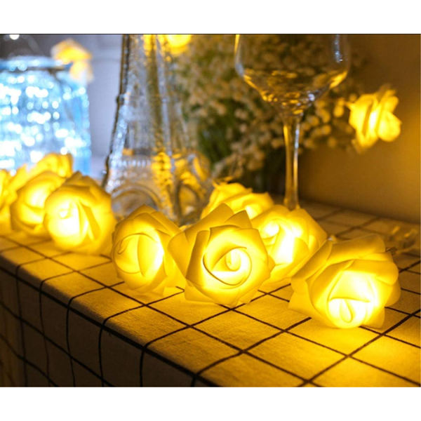 LED-rossträngljusbatteri för bröllop, heminredning, födelsedag White 40LED