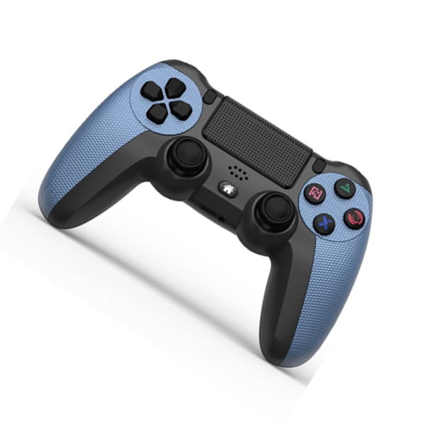 Trådløs spillkontroller Dobbel vibrasjon Nøyaktig kontroll Bluetooth Gamepad med lyslist for PS4 Kamuflasje Blå