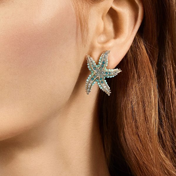 2PCS Søstjerne Ørestikker til Kvinder Teenagere Piger Yndig Charm Tiny Lille Stjerne Hav Koraller Søstjerne Ørestikker Post Pin Strand Smykker Gave