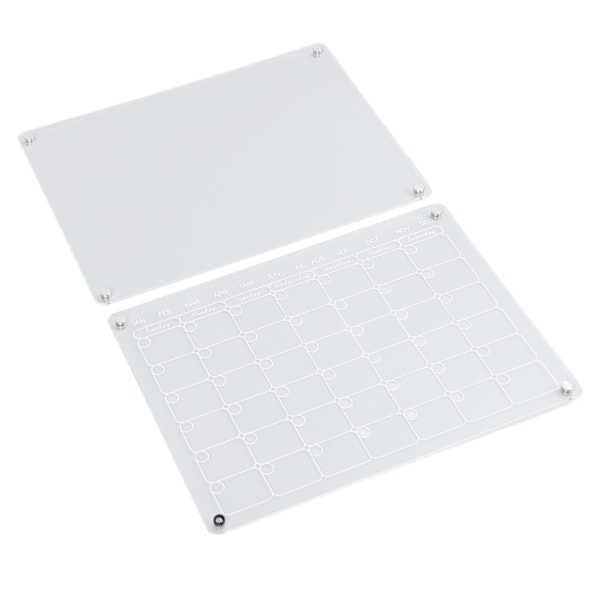 2 st magnetiska akrylkalendrar för kylskåp 16x12in Tidsstyrning Kylskåp Månatlig whiteboard för planering