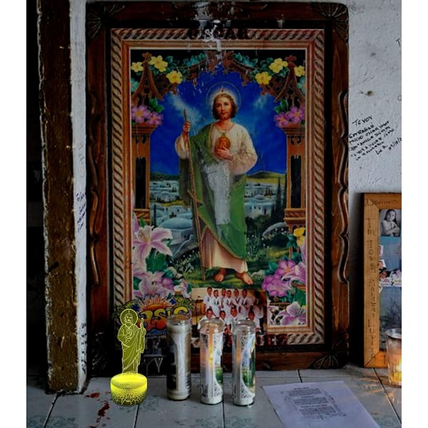 3D LED nattlampa San Judas Jesus Malverde Jesus Kristus Cra