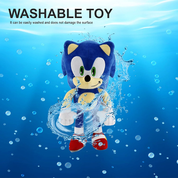 Blå Sonic Plys Legetøj Super Blød og Krammelig Plysdyr - Premium Kvalitet Blå Sonic The Hedgehog Plysdyr til Børn Drenge & Piger - 12'' Blue