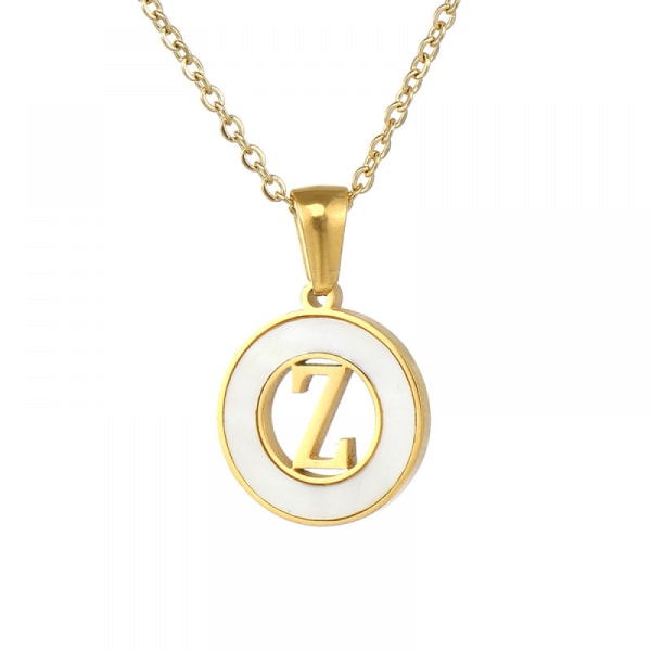 Initial Halsband i Rostfritt Stål för Kvinnor, 18K Guld