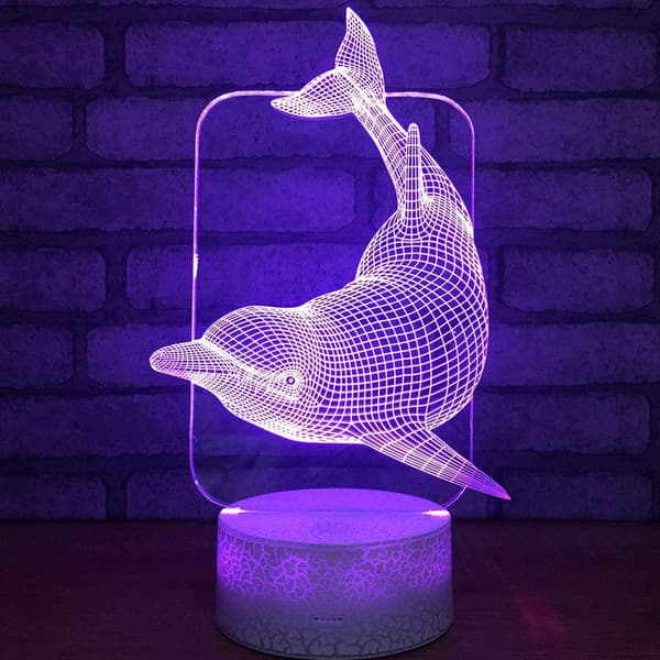 3D LED Hjort Optisk Illusion Sensor Natlampe med Smart T