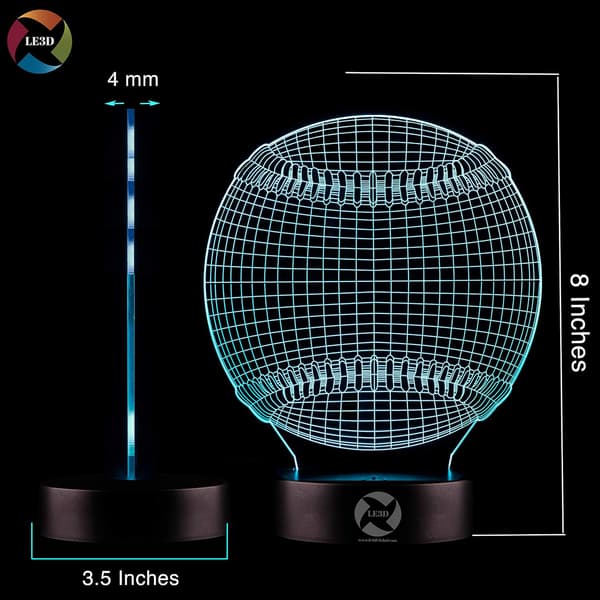 3D Optisk Illusjon Nattlys - 7 LED Fargeskiftende Lampe