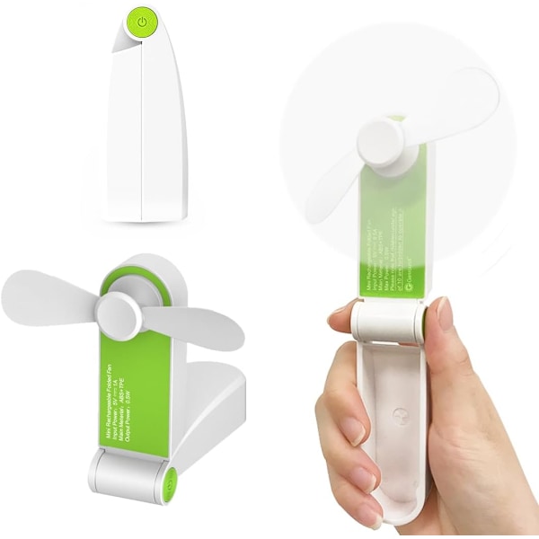 Handhållen Fläkt Mini Elektrisk Handhållen Fläkt, Handfläkt Uppladdningsbar Portabel Vikbar USB-fläkt Batteridriven Liten Skrivbordsfläkt Vikbar