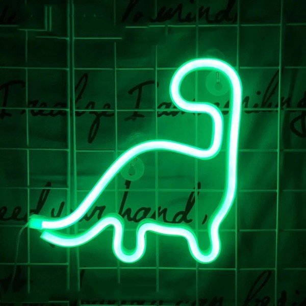 Dinosaurie Neon Skylt Nattlampa B