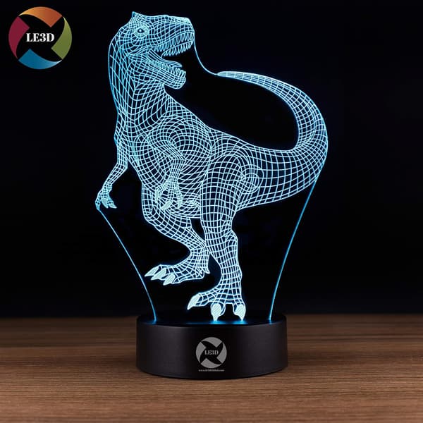 3D Optisk Illusjon Nattlys - 7 LED Fargeskiftende Lampe