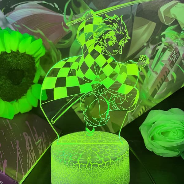 3D Illusion Anime Lampe til Børn, Farveskiftende Natlamper